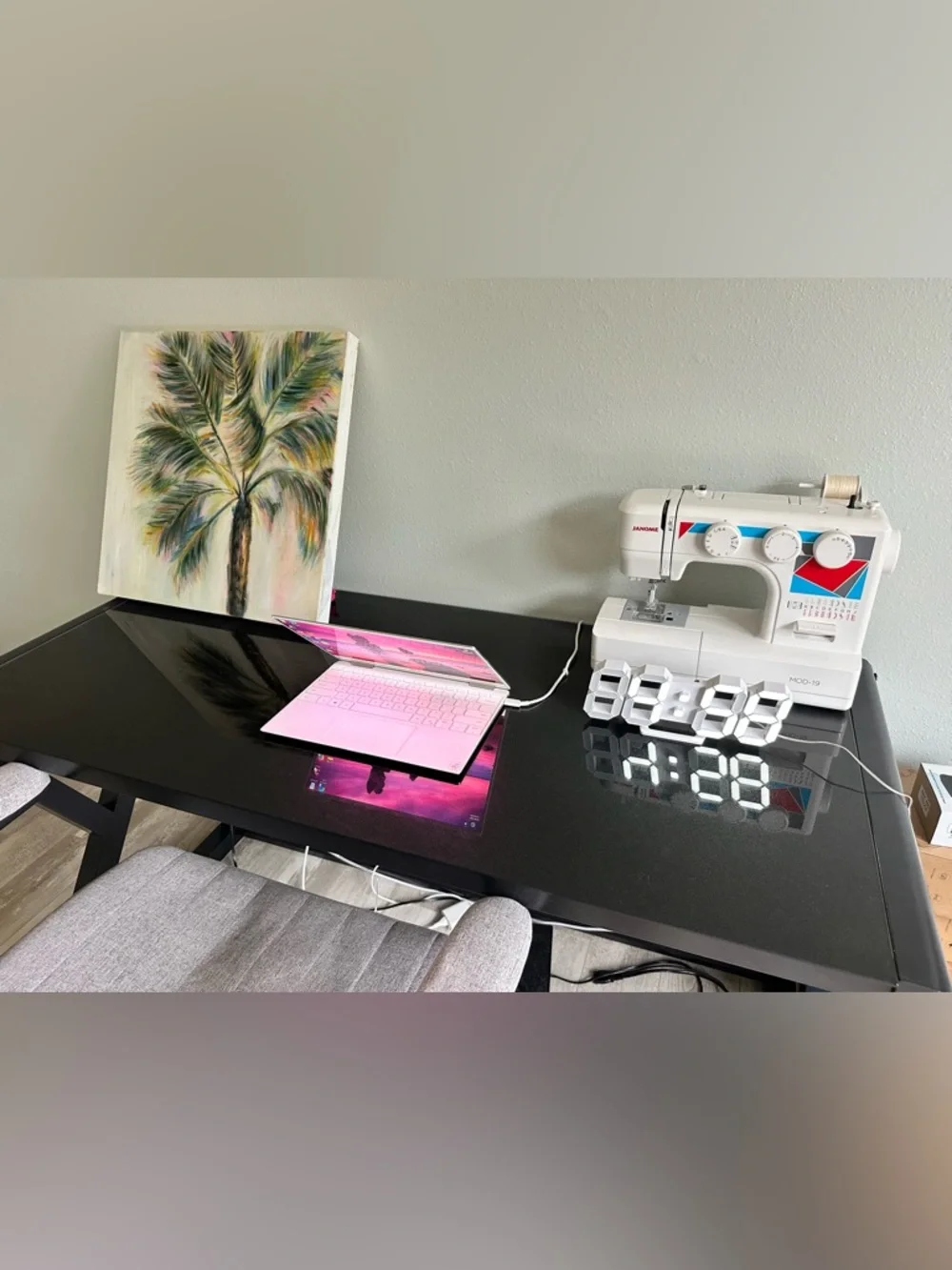 NWT LED Digital Wall & Desk Clock - White